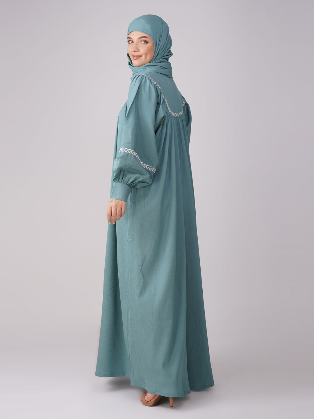 Ramsha Yoke Gather Embroidered Abaya