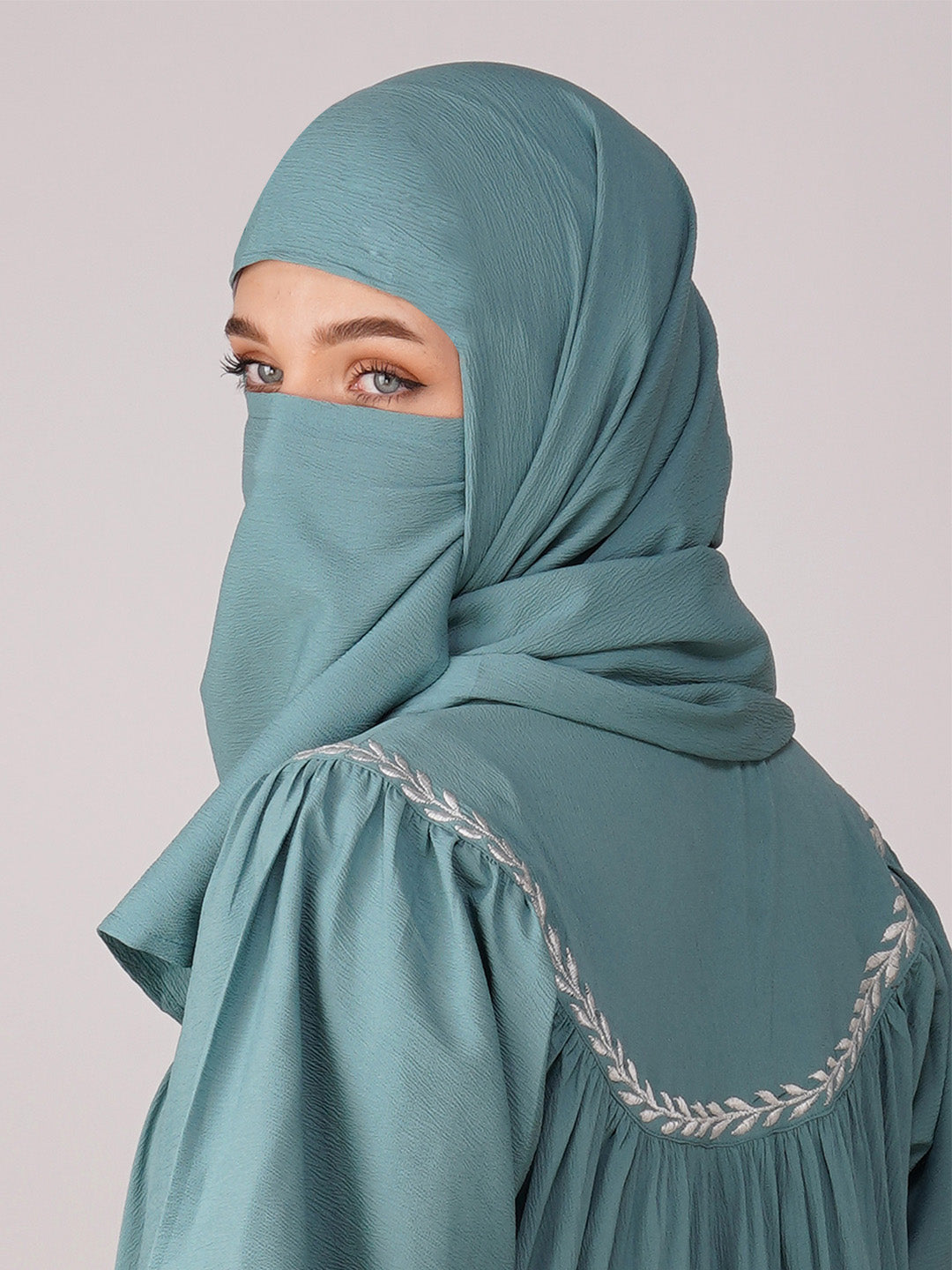 Ramsha Yoke Gather Embroidered Abaya