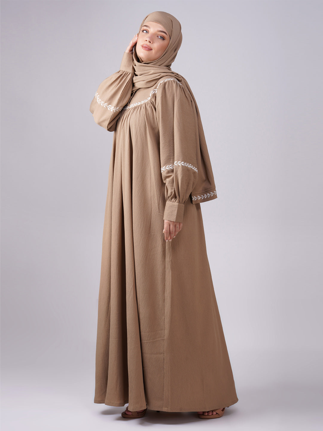 Ramsha Yoke Gather Embroidered Abaya