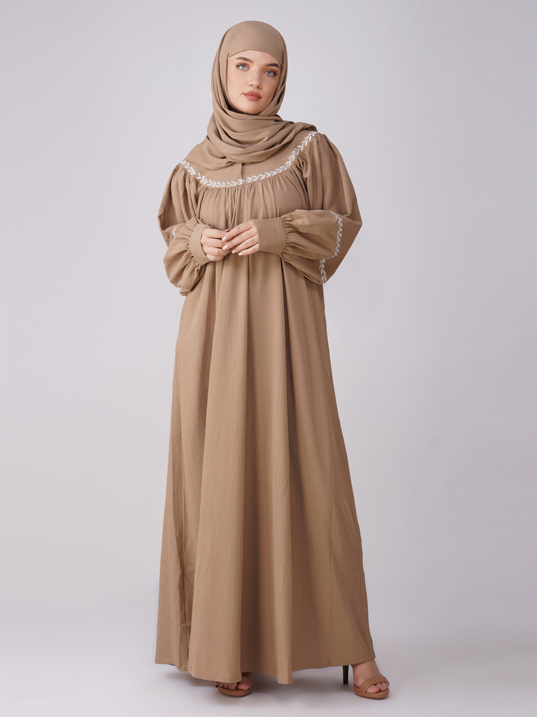 Ramsha Yoke Gather Embroidered Abaya