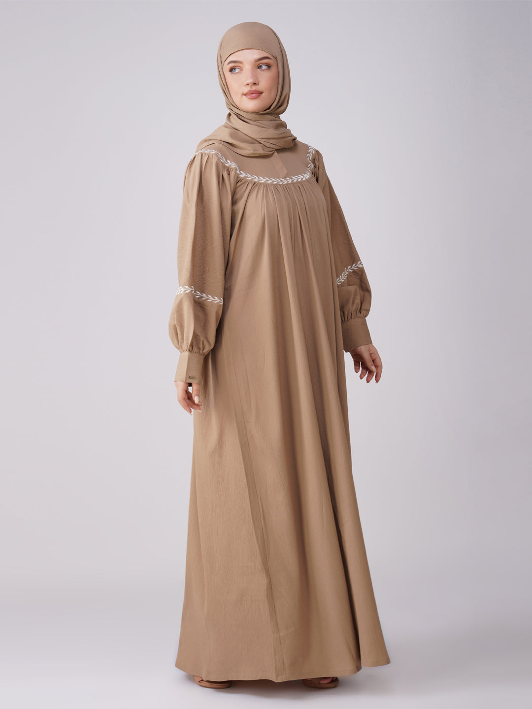 Ramsha Yoke Gather Embroidered Abaya