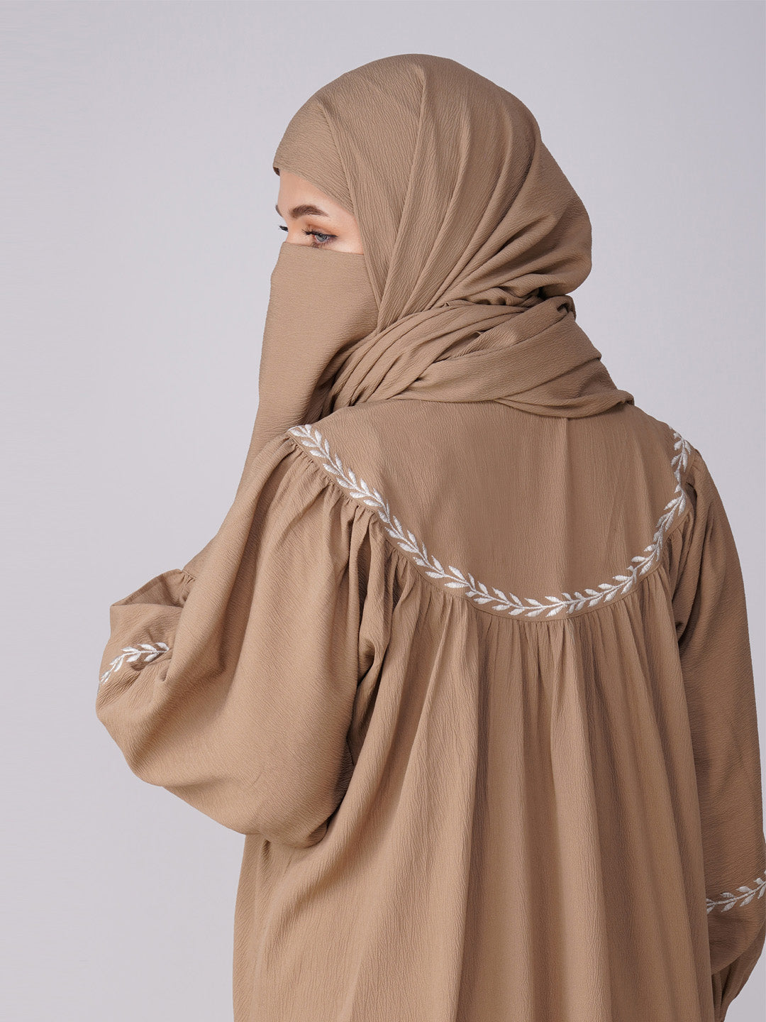 Ramsha Yoke Gather Embroidered Abaya