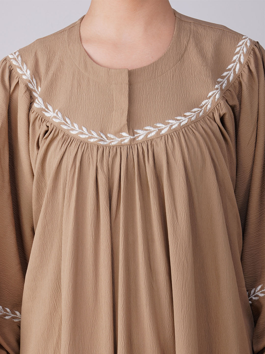 Ramsha Yoke Gather Embroidered Abaya