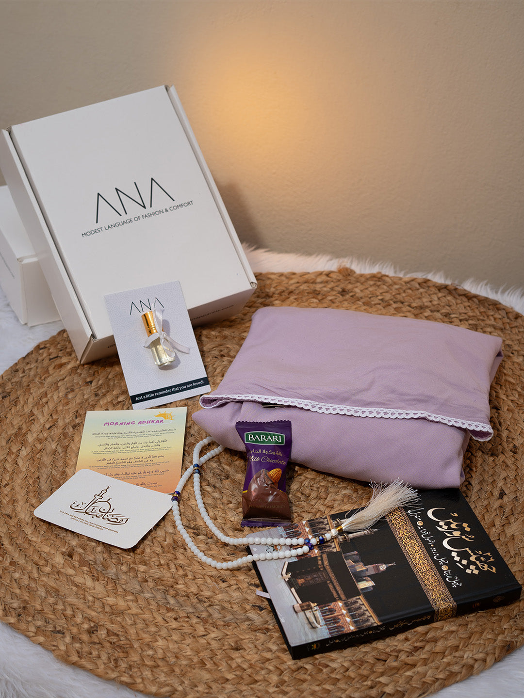 Safa Hadiya Box | Ihram Essentials Gift Hamper | Perfect for Ammi, Sister, Wife, Family