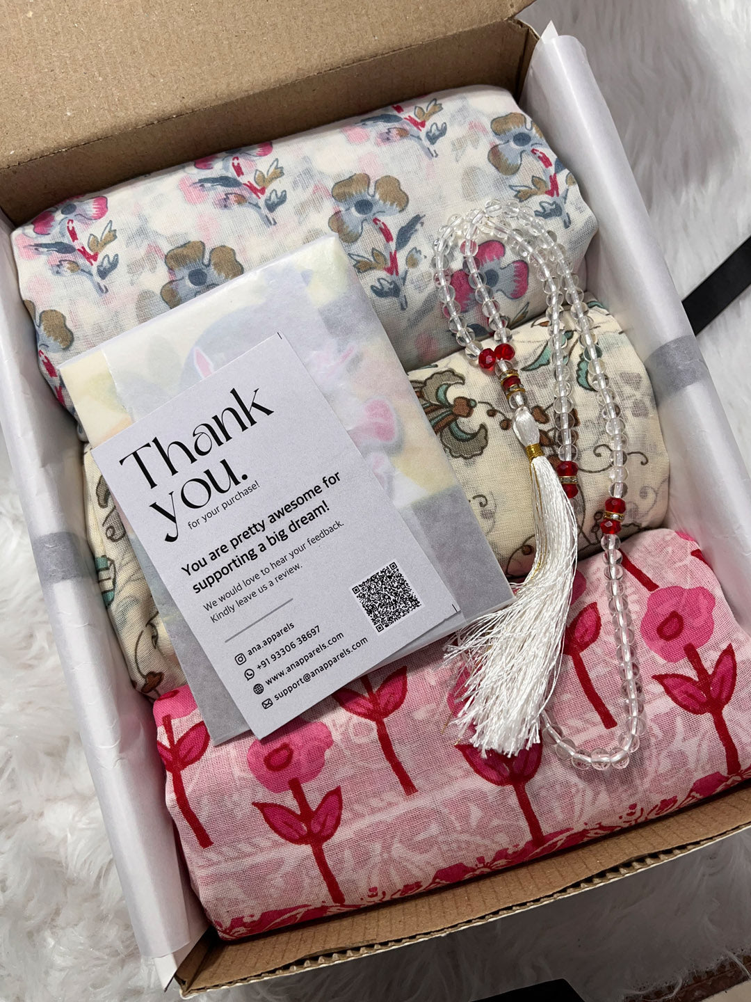 Barakah Hadiya Box | Budget Friendly Namaz Dupatta Set | Perfect For Ammi, Sister, Wife, Family