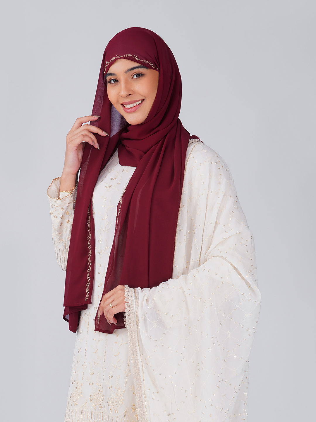 Noor Hijab - Maroon