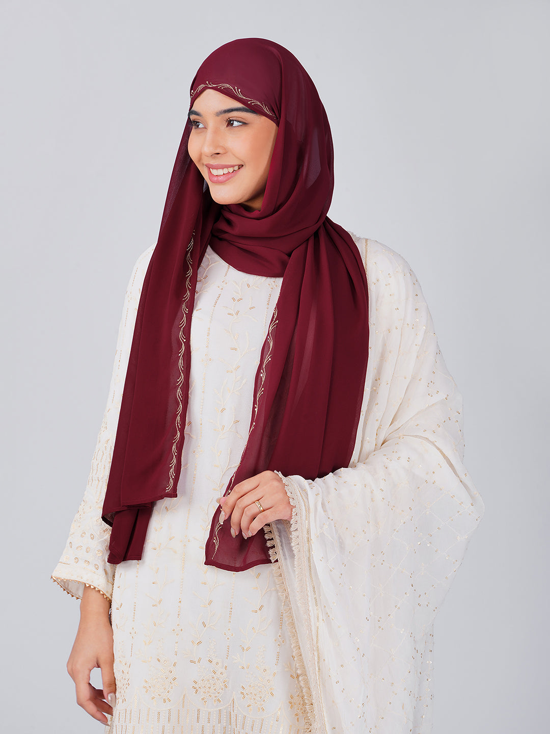 Noor Hijab - Maroon