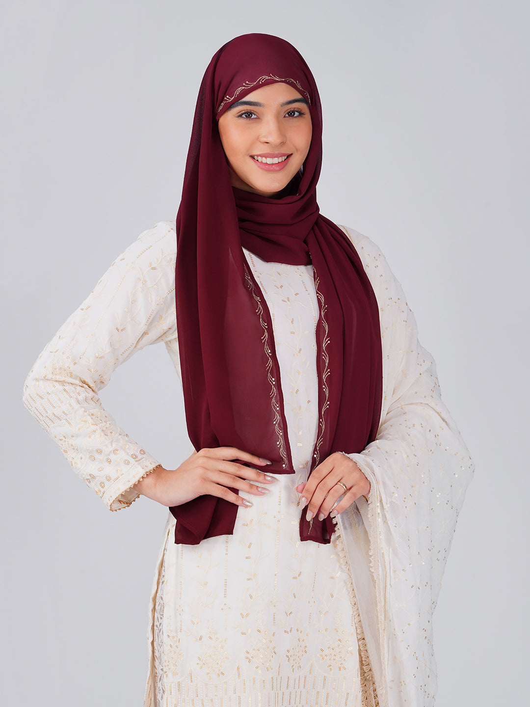 Noor Hijab - Maroon
