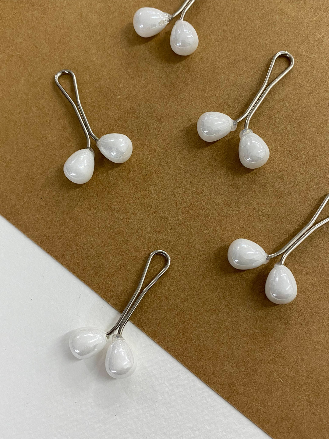 Drop Pearl Glider Pin-Set Of 5