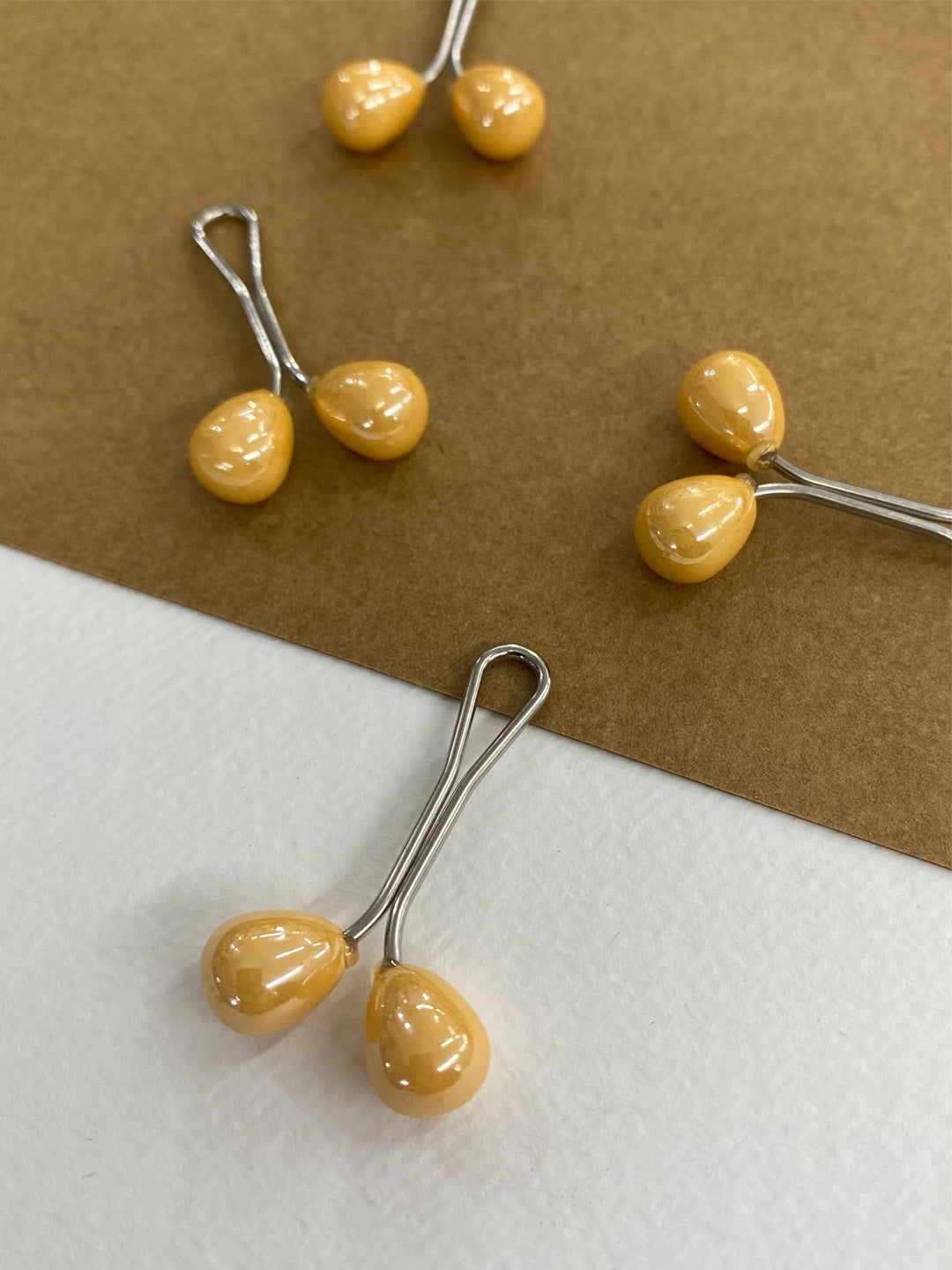 Drop Pearl Glider Pin-Set Of 5