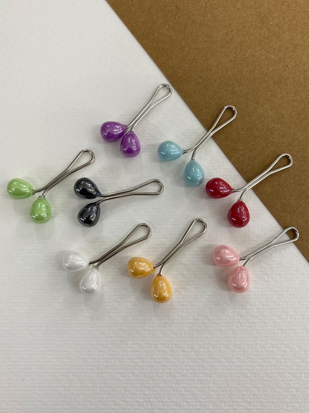 Drop Pearl Glider Pin-Set Of 5