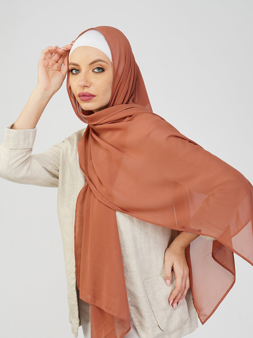 Premium Soft Georgette Hijab-Set Of 5