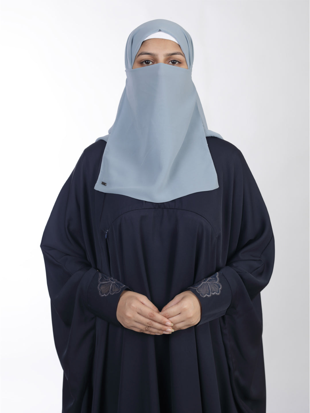 Haya Abaya with Cutwork Detail at Cuff and Poncho