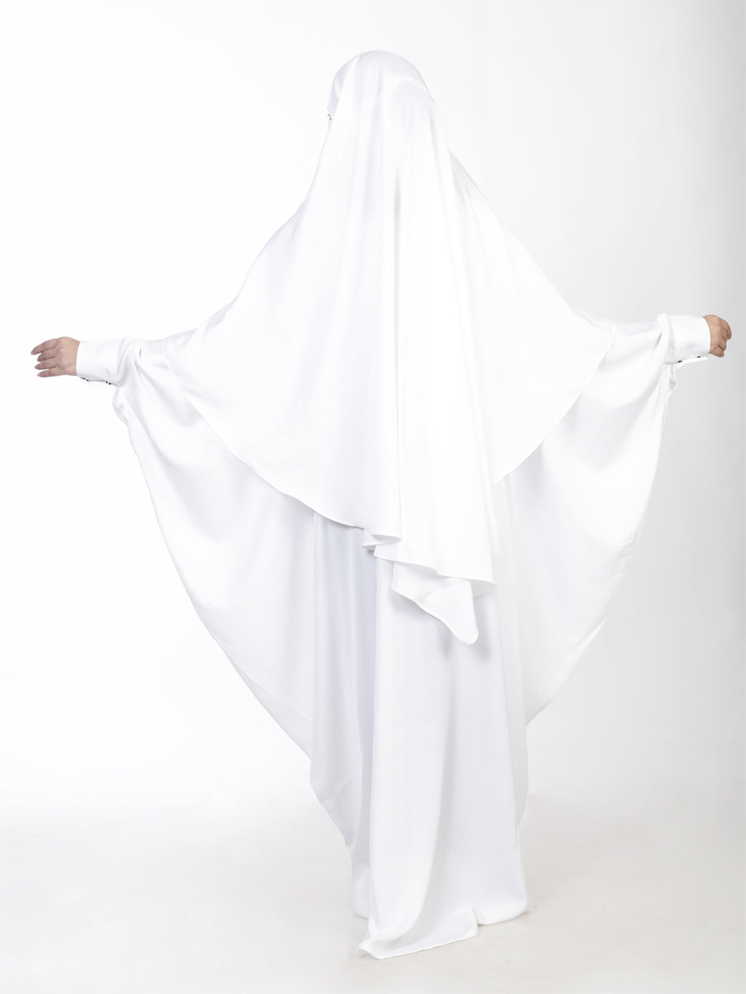 White Kaftan with Khimar Set