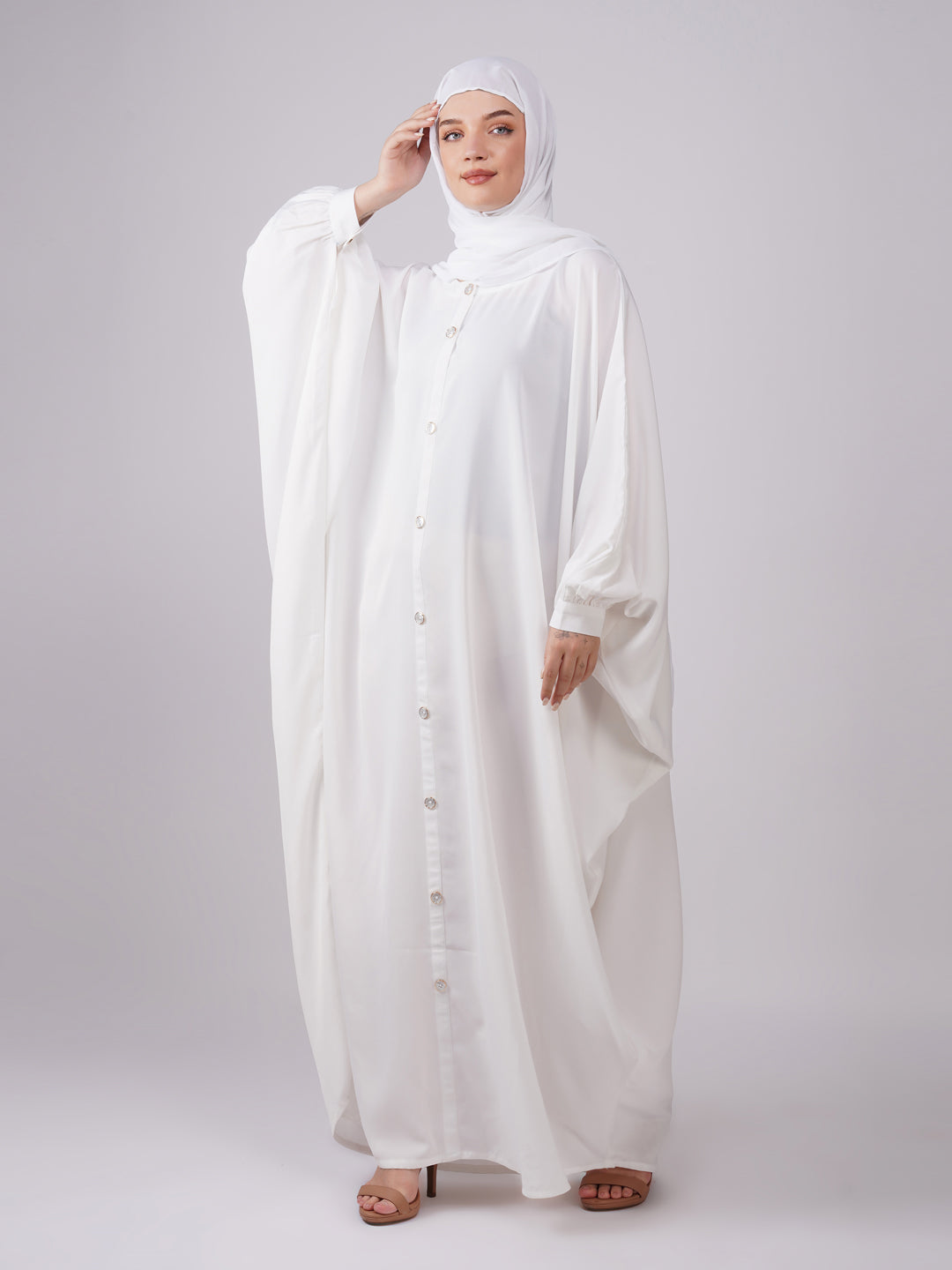 Classic Kaftan With Show Button Detail