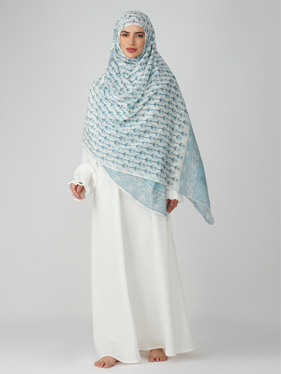 Amal Blue Cotton Namaz Dupatta
