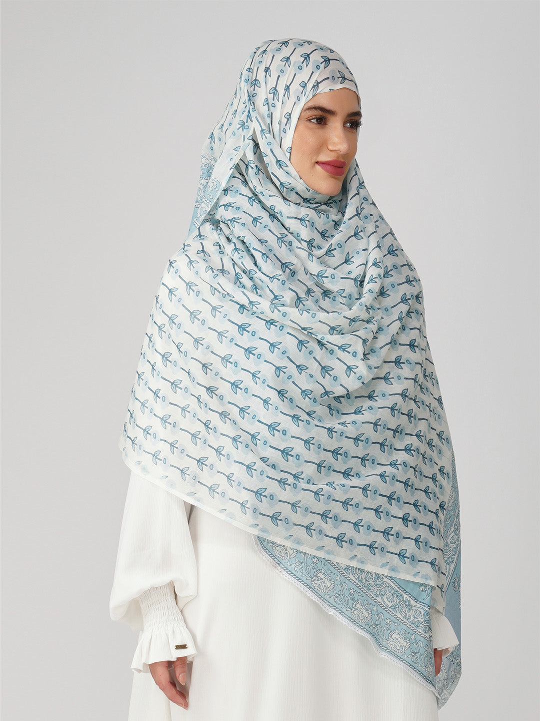 Amal Blue Cotton Namaz Dupatta