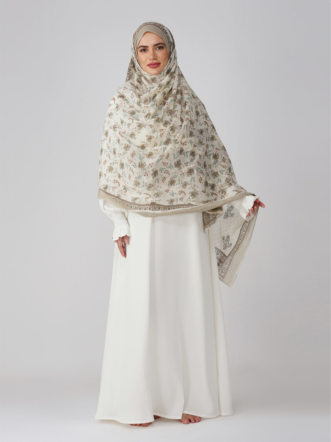Zara Beige Cotton Namaz Dupatta