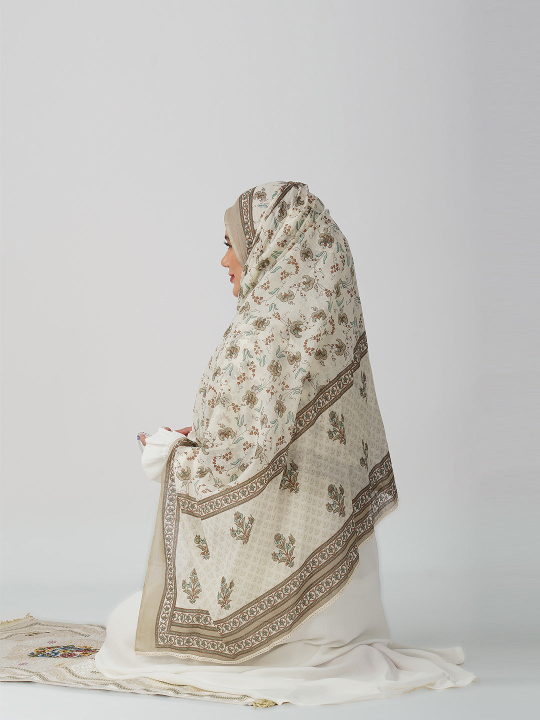 Zara Beige Cotton Namaz Dupatta