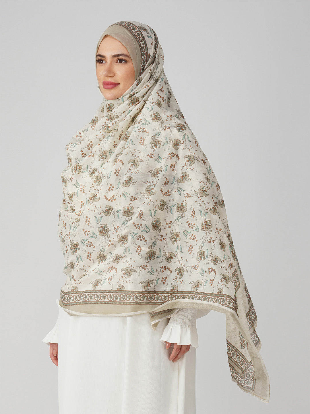 Zara Beige Cotton Namaz Dupatta