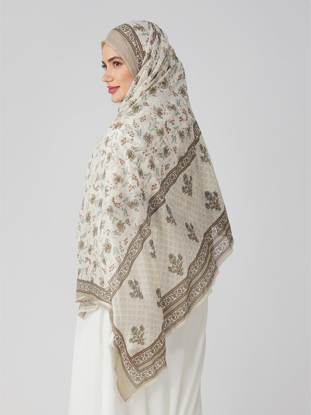 Zara Beige Cotton Namaz Dupatta