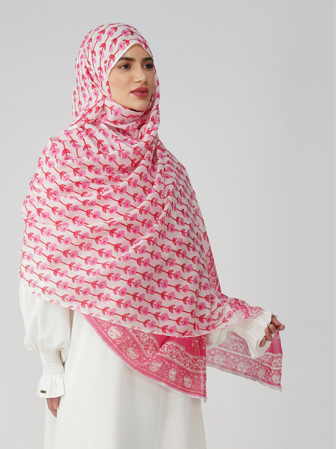 Amal Pink Cotton Namaz Dupatta