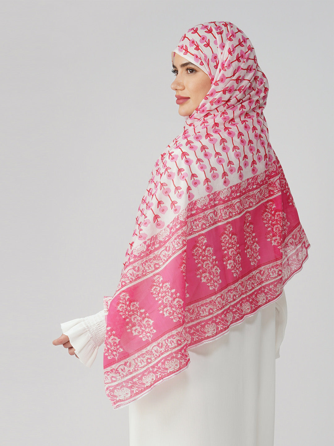 Amal Pink Cotton Namaz Dupatta