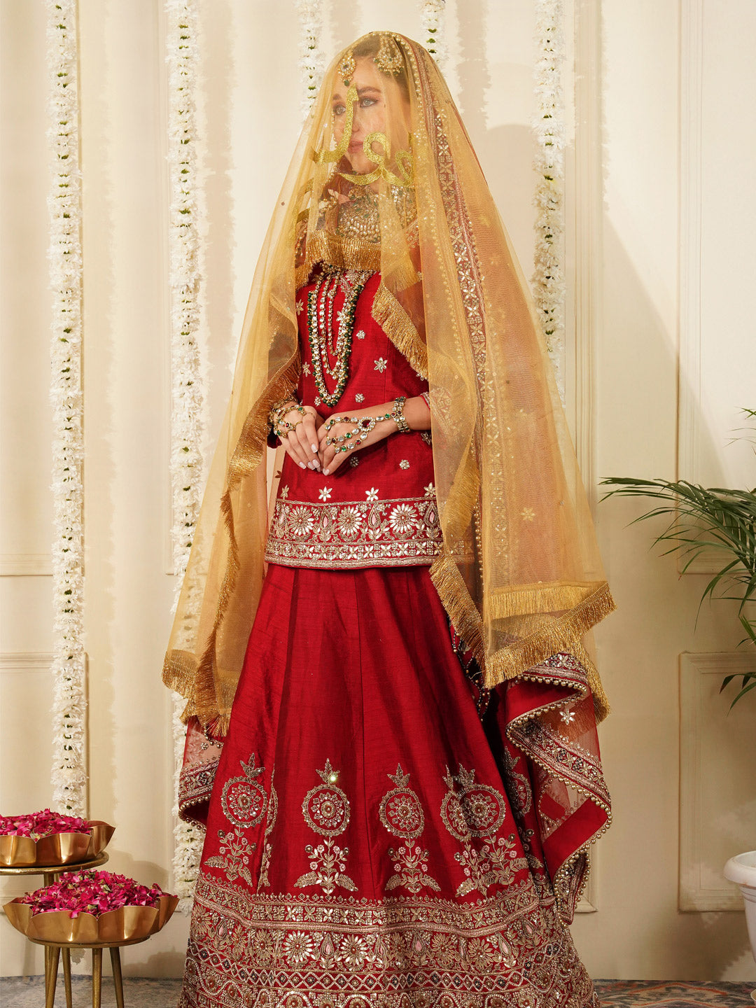 Bridal Dupatta - Centre Embroidery