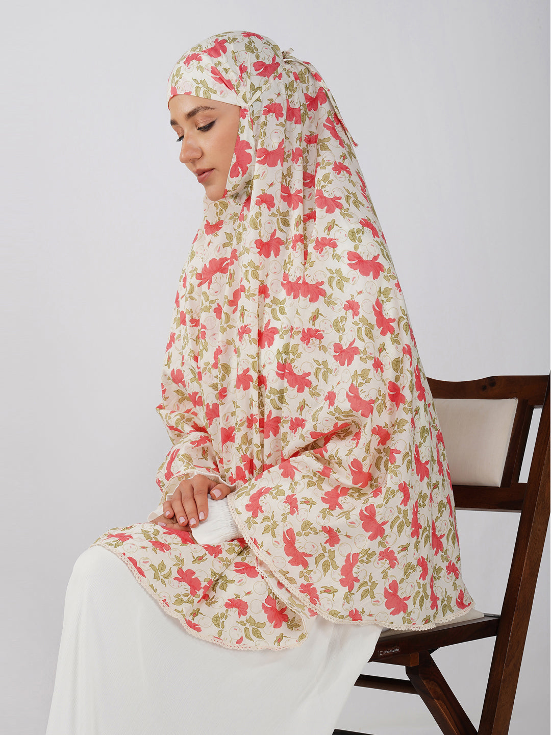Noor Jahan Pink Hibiscus Cotton Namaz Makhna
