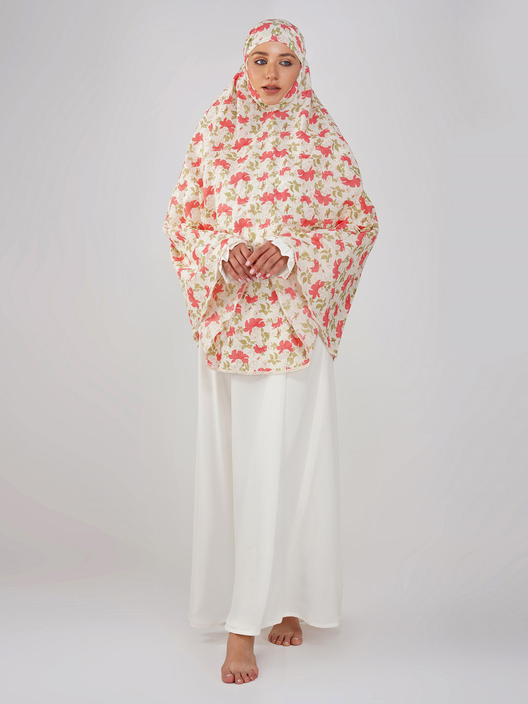 Noor Jahan Pink Hibiscus Cotton Namaz Makhna
