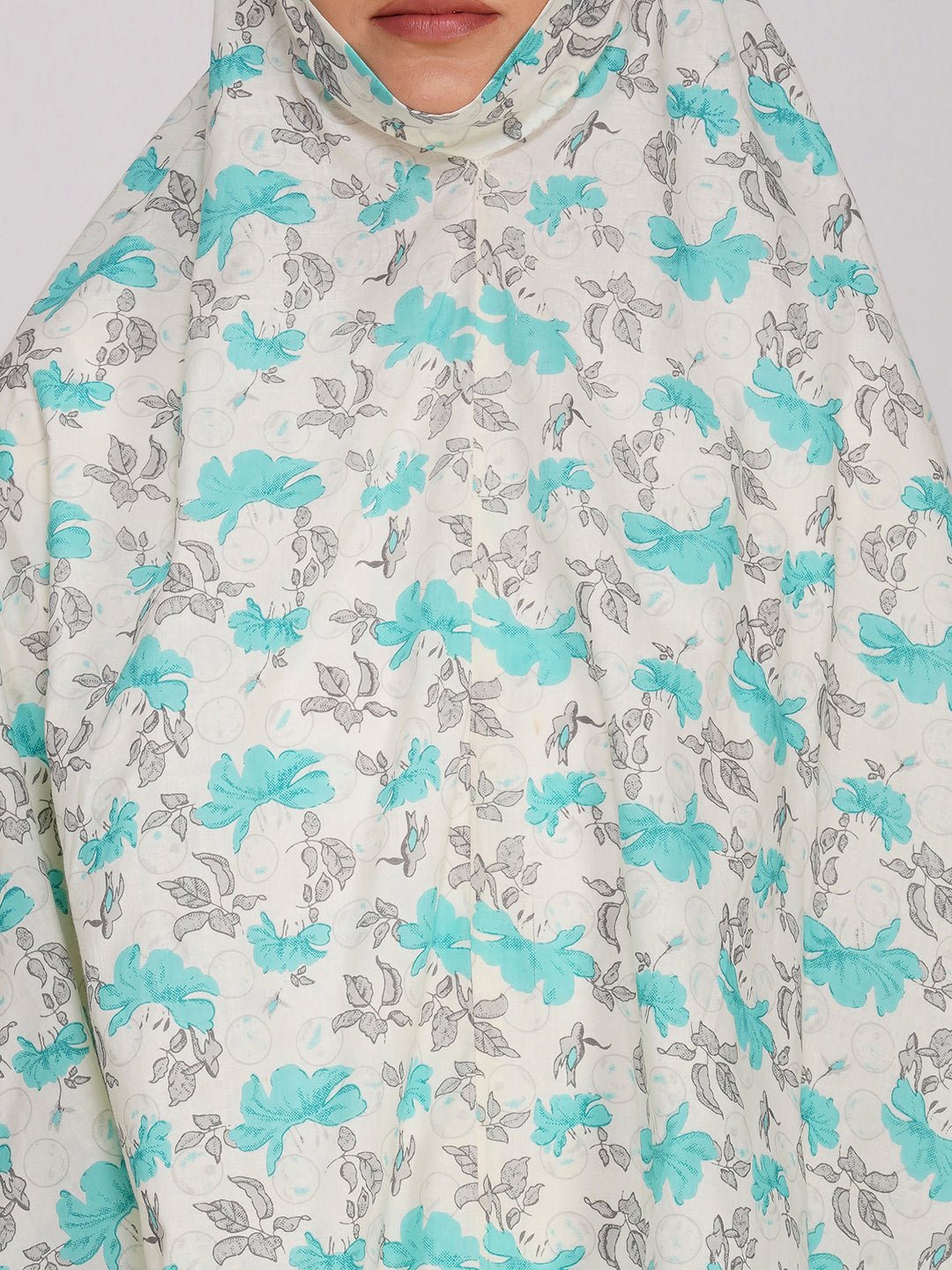 Noor Jahan Blue Hibiscus Cotton Namaz Makhna