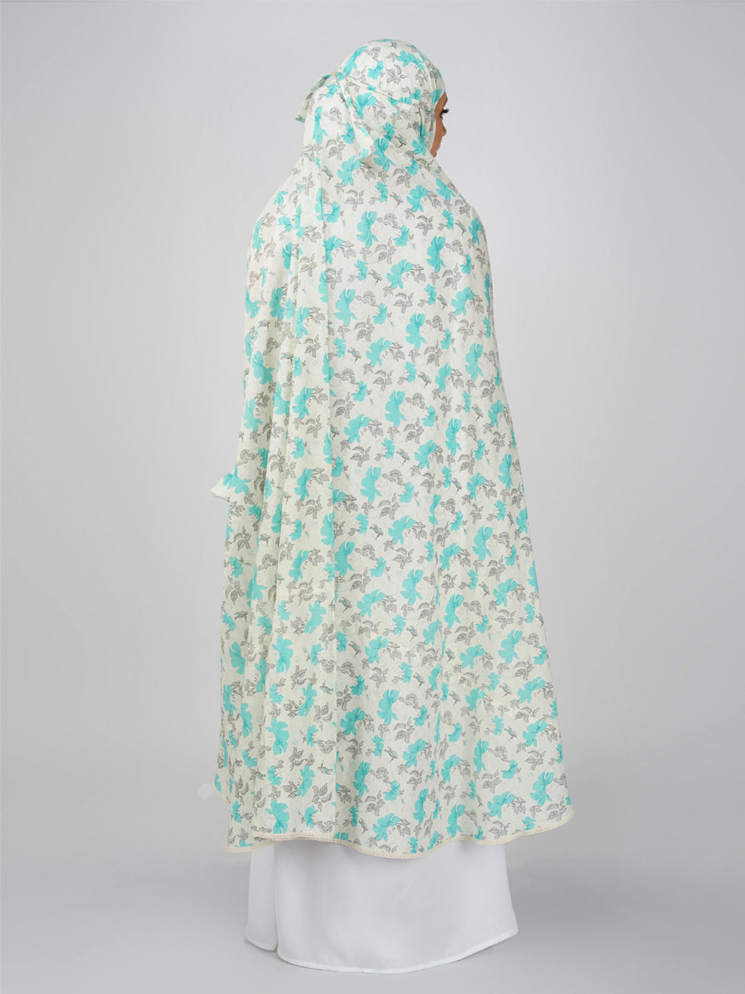 Noor Jahan Hibiscus Floral Knee Length Cotton Namaz Makhna