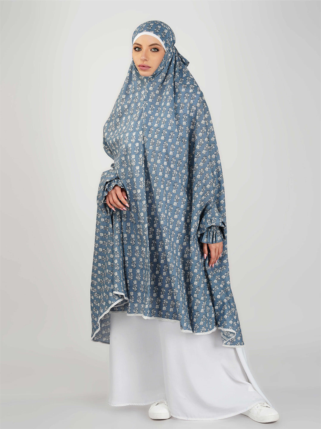 Nargis Rose Floral Knee Length Cotton Namaz Makhna