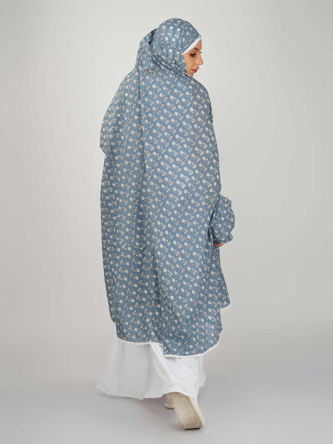 Nargis Rose Floral Knee Length Cotton Namaz Makhna
