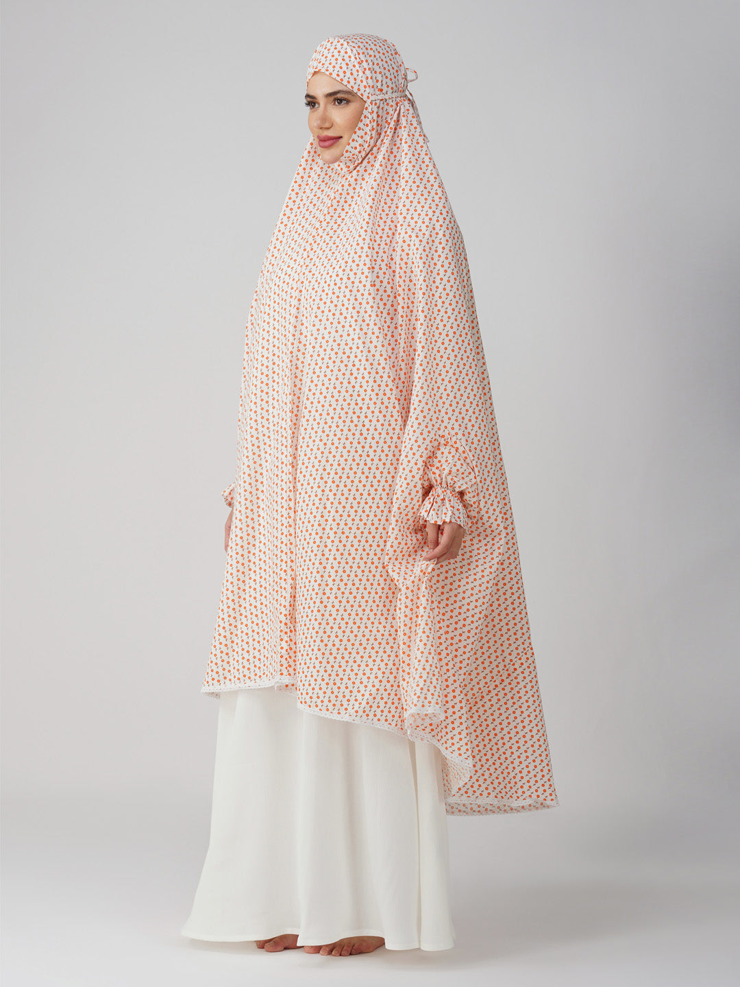 Falak Ditsy Floral Knee Length Cotton Namaz Makhna
