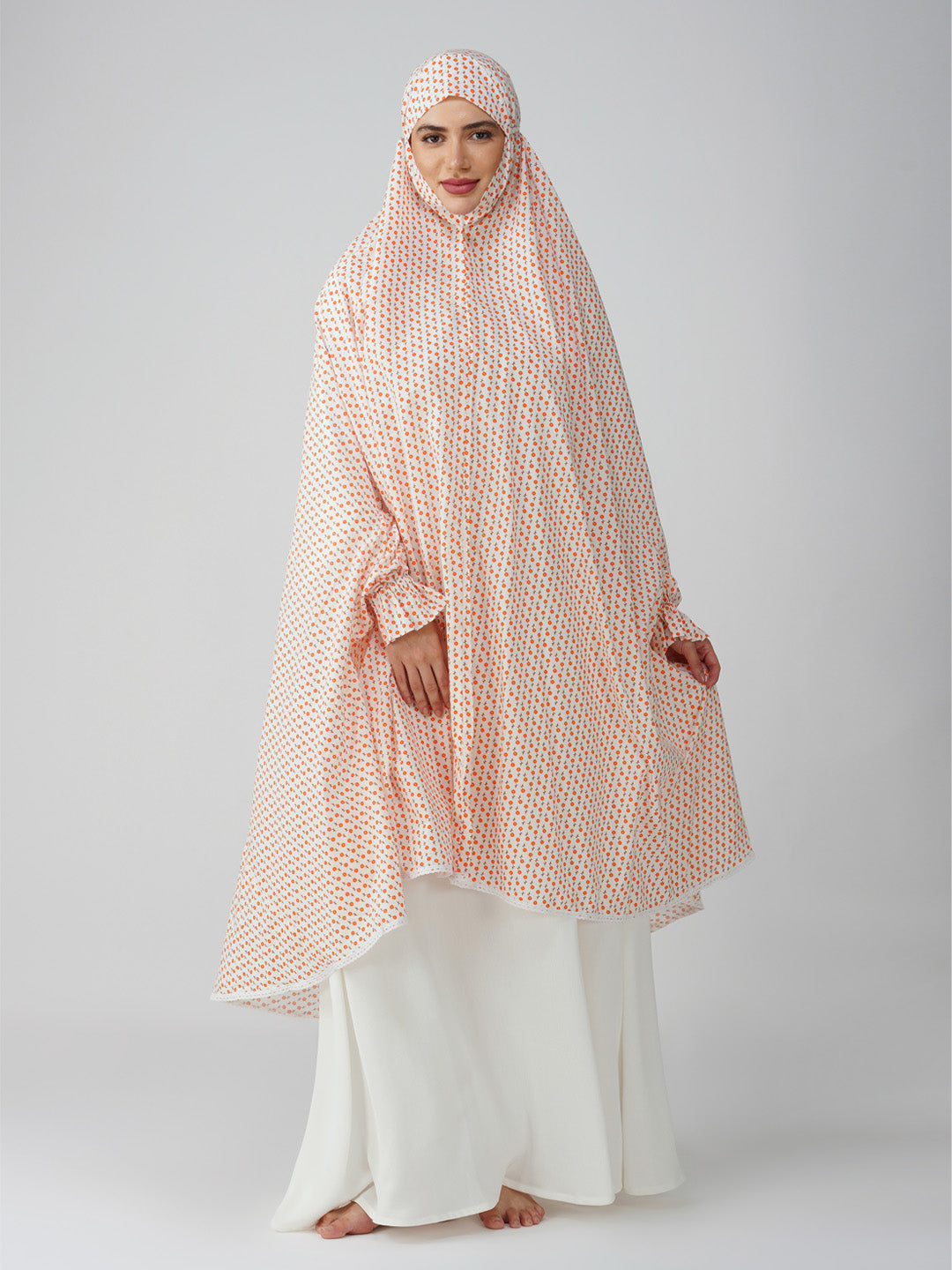 Falak Ditsy Floral Knee Length Cotton Namaz Makhna