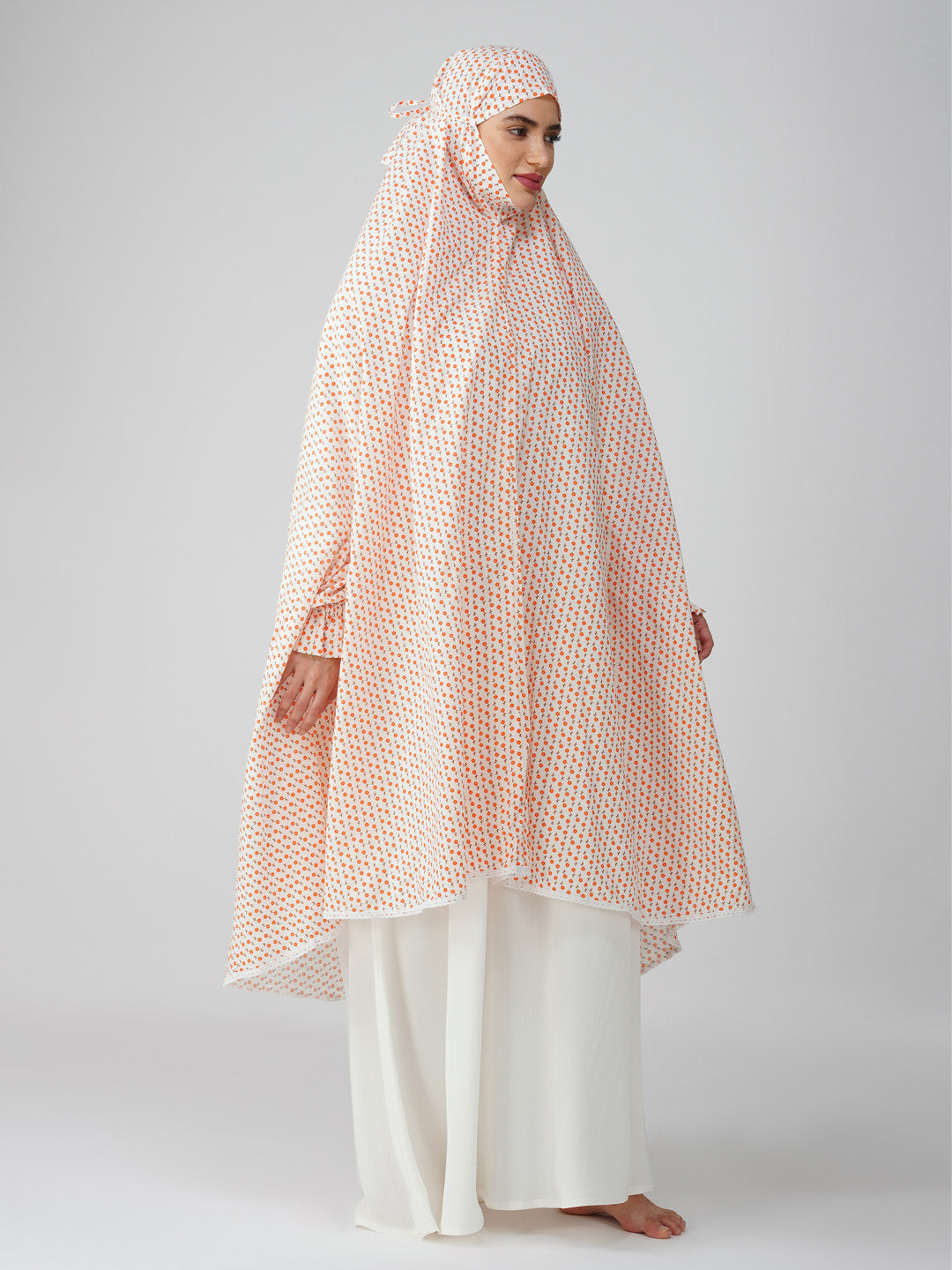 Falak Ditsy Floral Knee Length Cotton Namaz Makhna