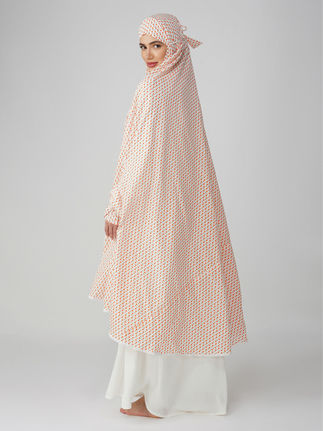 Falak Ditsy Floral Knee Length Cotton Namaz Makhna