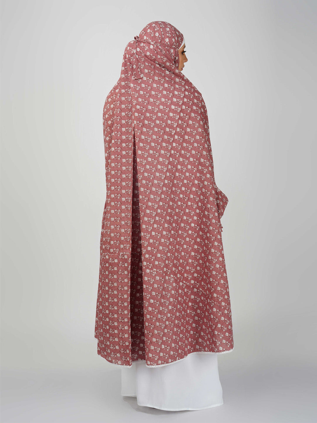 Nargis Rose Floral Knee Length Cotton Namaz Makhna