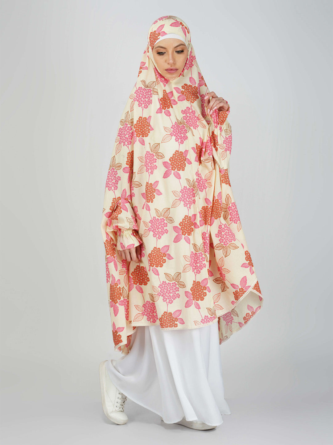 Ramizah Leaf Floral Knee Length Cotton Namaz Makhna