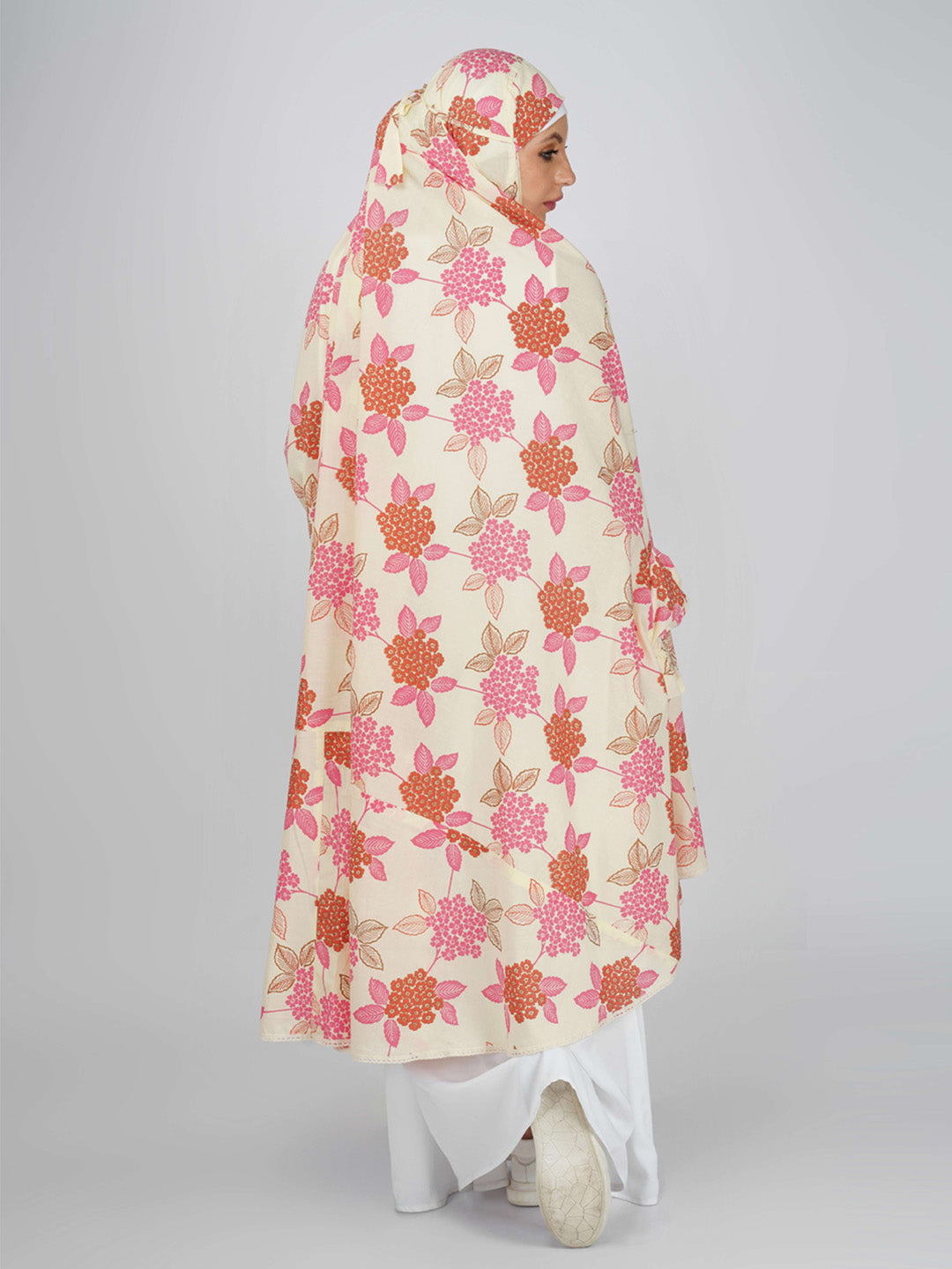 Ramizah Leaf Floral Knee Length Cotton Namaz Makhna