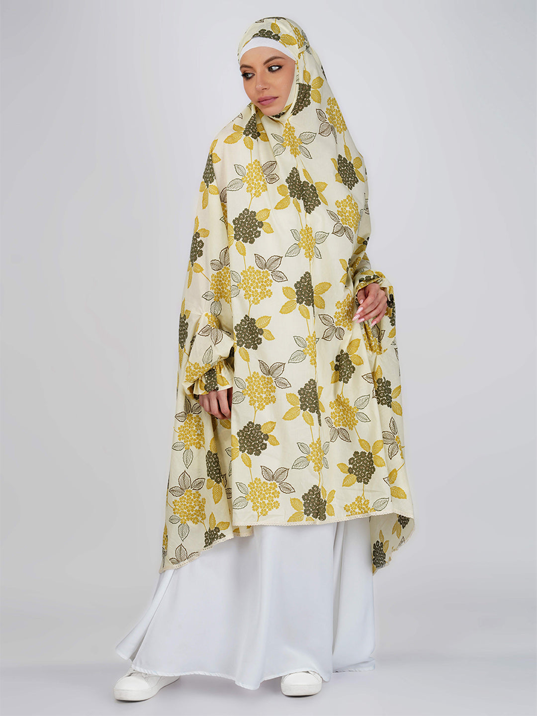 Ramizah Leaf Floral Knee Length Cotton Namaz Makhna