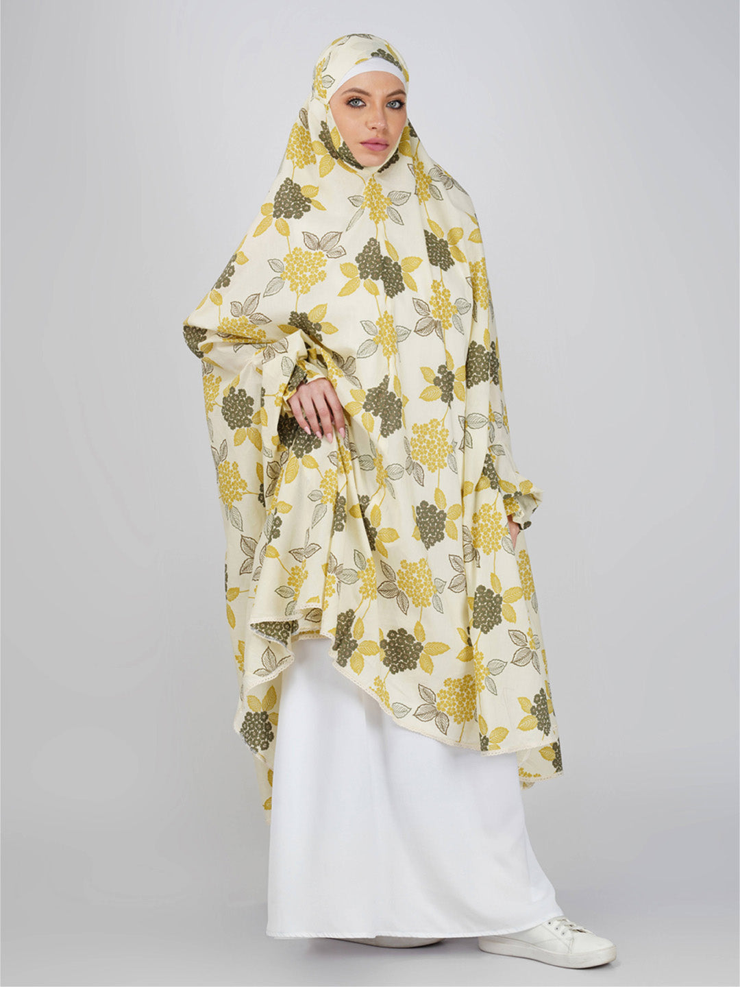 Ramizah Leaf Floral Knee Length Cotton Namaz Makhna