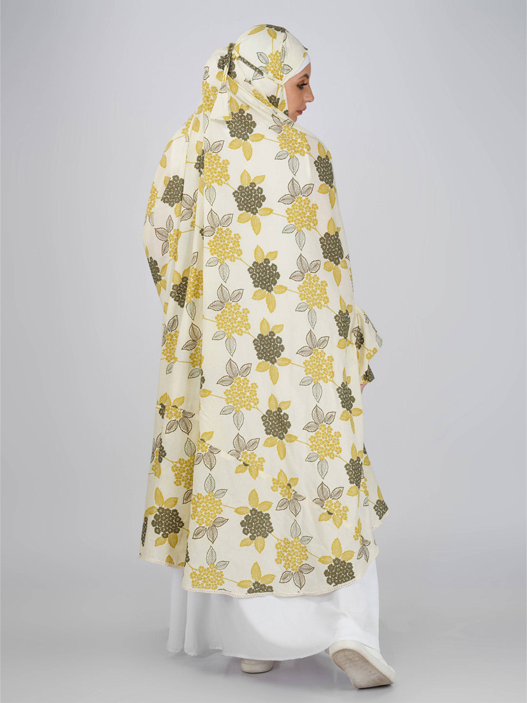 Ramizah Leaf Floral Knee Length Cotton Namaz Makhna