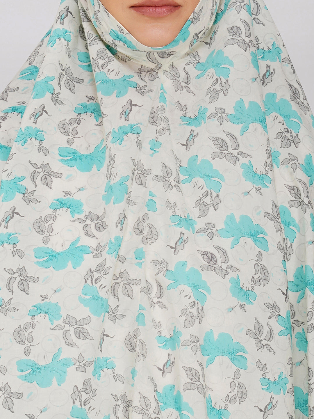 Noor Jahan Blue Hibiscus Cotton Namaz Makhna