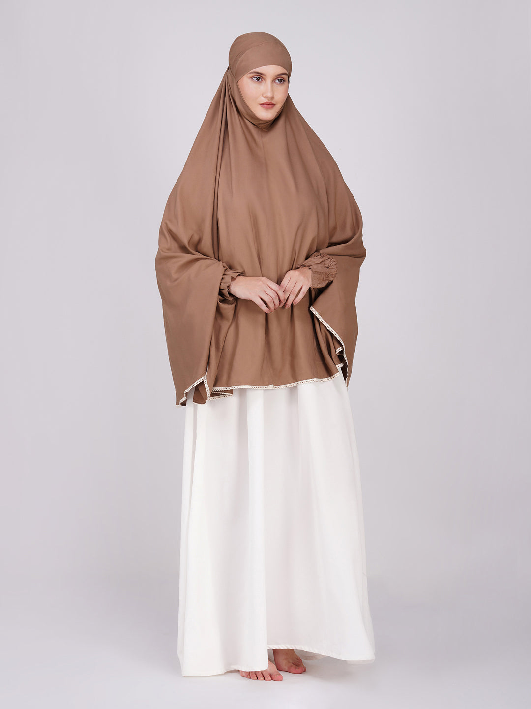 Arisha Brown Cotton Namaz Makhna