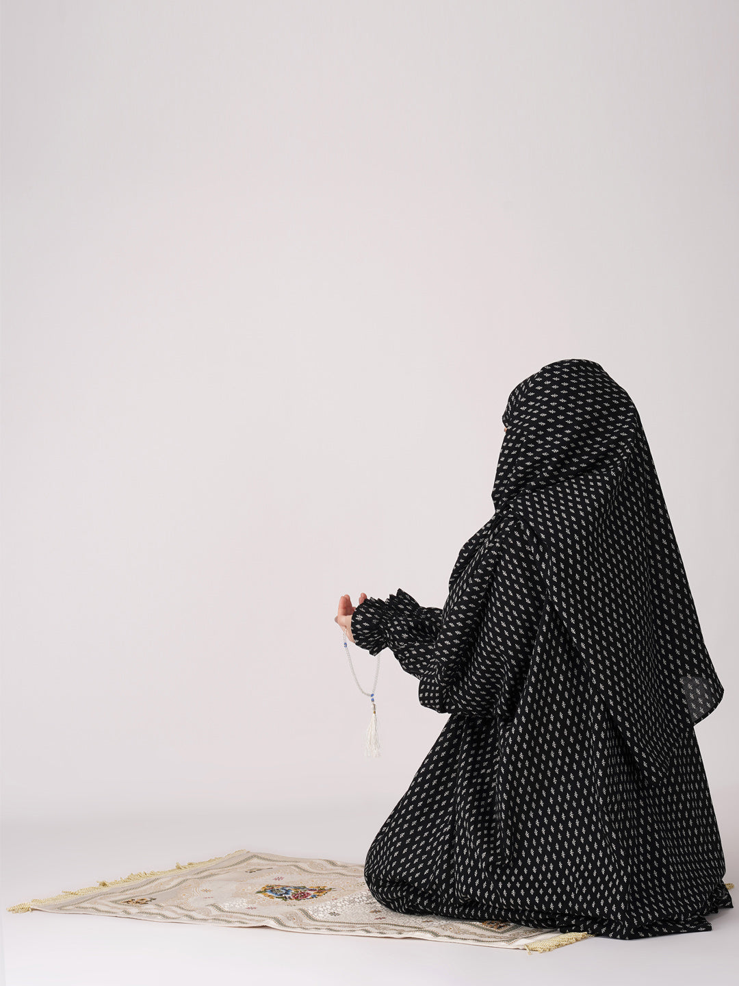 Asma Black Cotton Prayer Dress