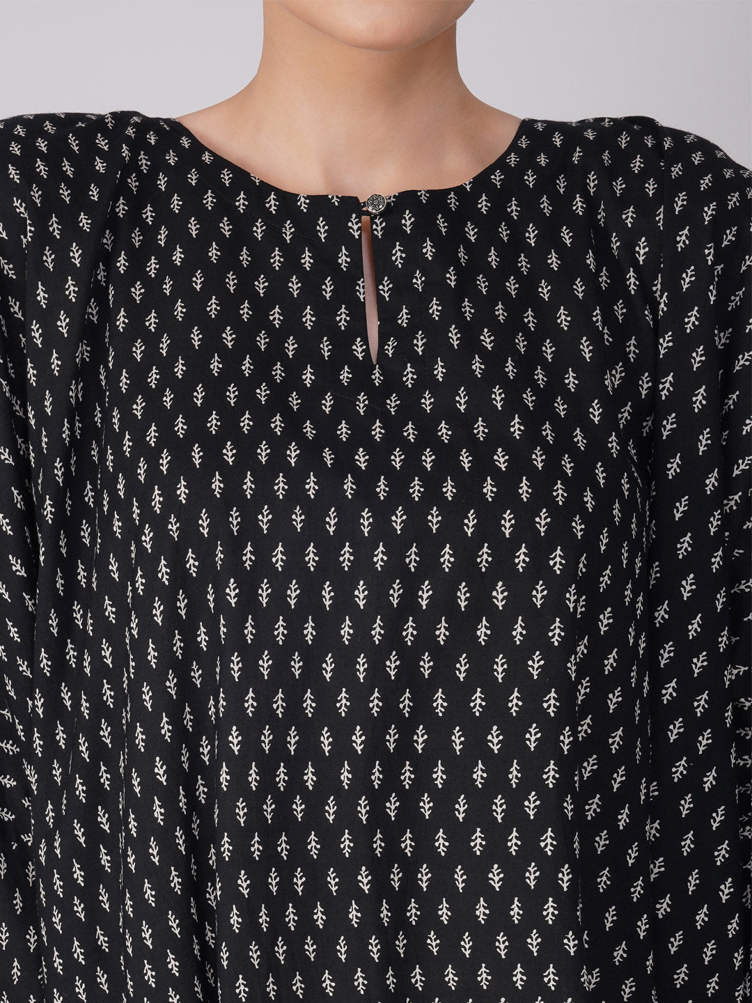 Asma Black Cotton Prayer Dress