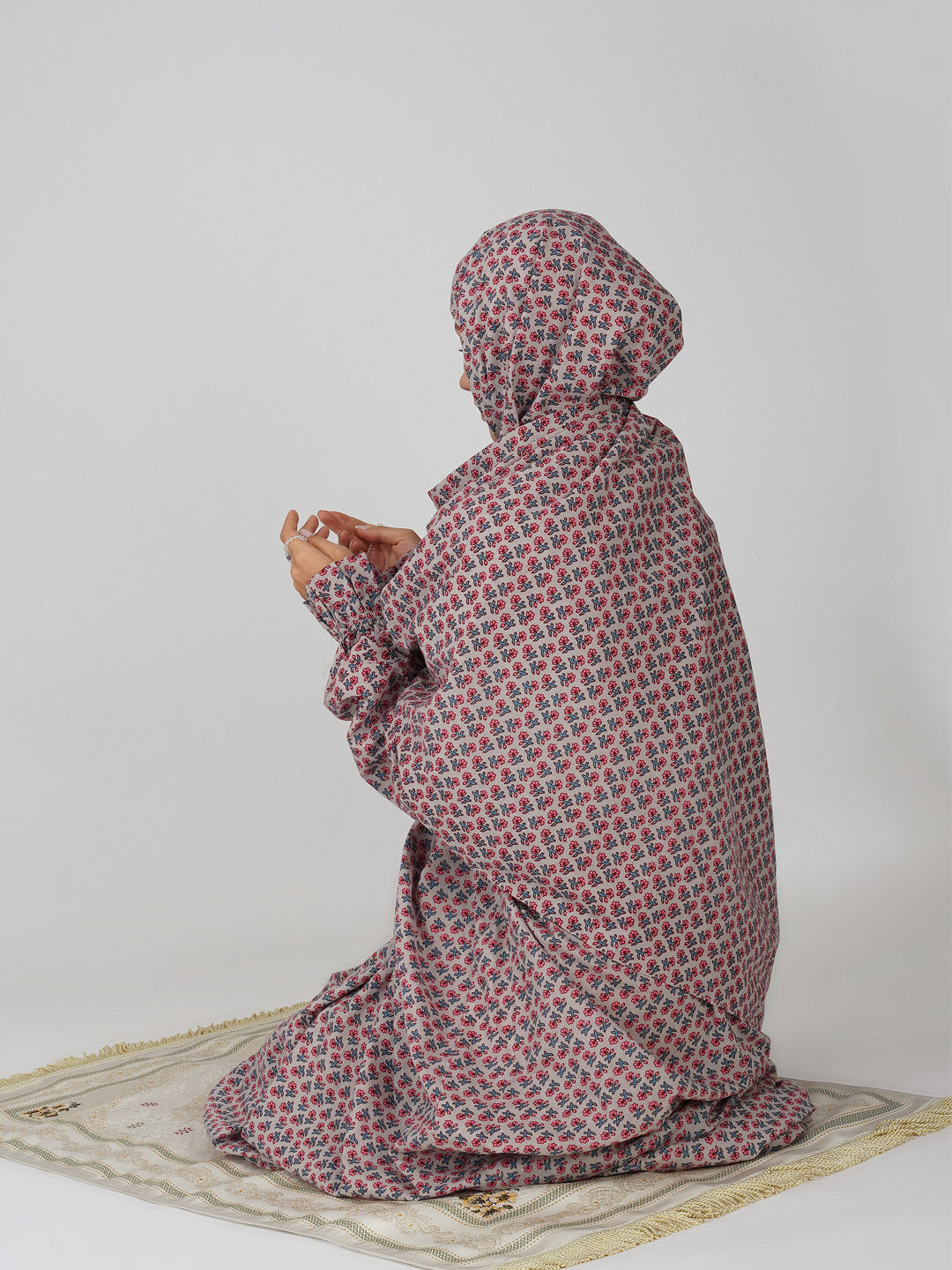 Nyla Grey Cotton Prayer Dress