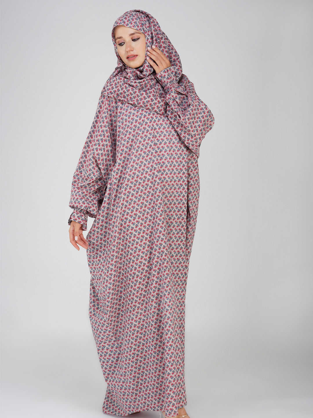 Nyla Grey Cotton Prayer Dress